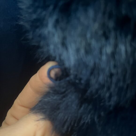 ASOS Navy Blue Faux Fur Womens Jacket US8 UK12 EU40 Like New Worn Once - Picture 6 of 6